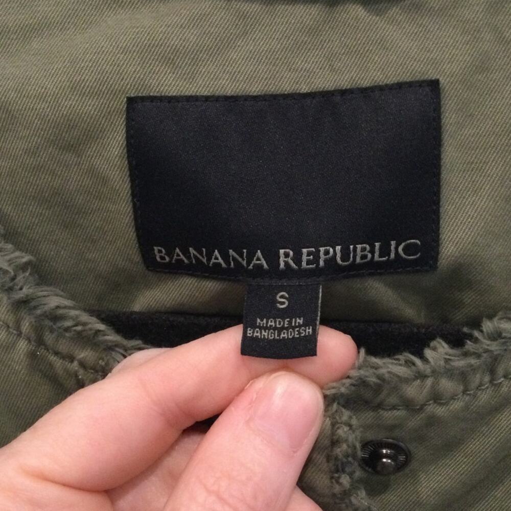 Banana Republic Military Jacket Womens Size S Green Khaki Safari Cotton Utility - Picture 2 of 11